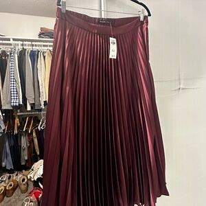 Abercrombie & Fitch Red Midi A-Line Skirt